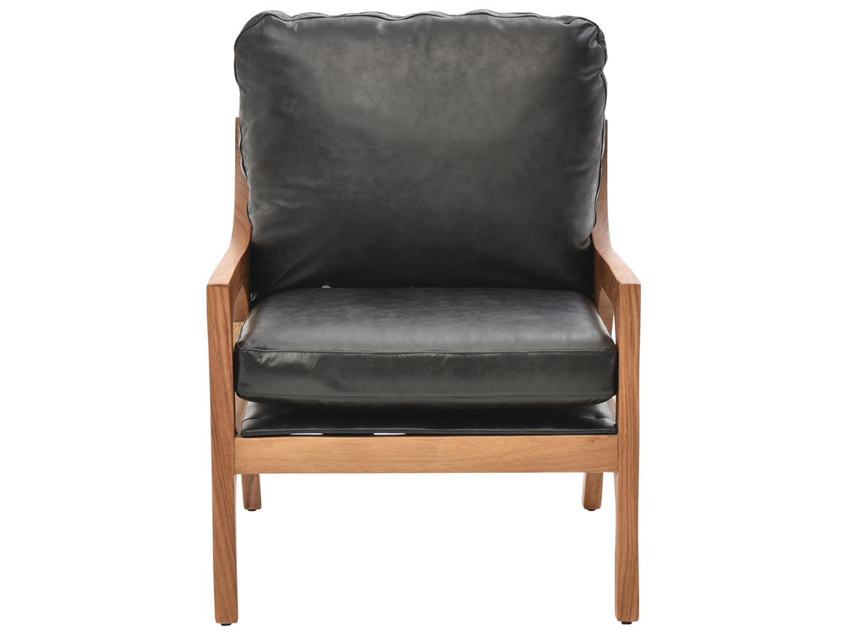 Parota Leather Accent Chair, Black
